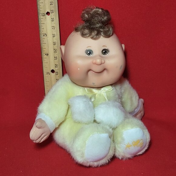 Cabbage Patch Kids Snugglies Baby Doll Yellow Plush Bear Brown Hair Xavier Rober - Picture 5 of 13